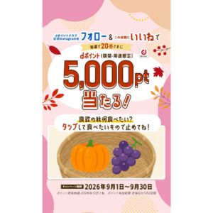 dポイント5,000ポイント