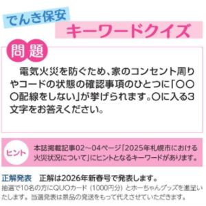 QUOカード1,000円分 他
