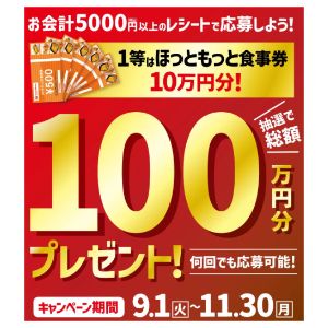 ほっともっと食事券 最大10万円分