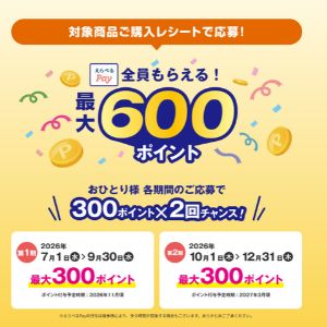 えらべるPay 最大600ポイント