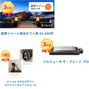 星野リゾート宿泊ギフト券5万円 他