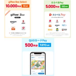 giftee Box Select 1万円分 他