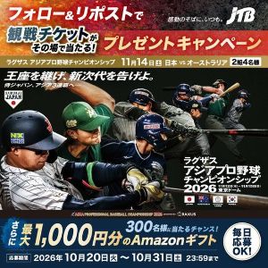 ［東京］アジアプロ野球2026 観戦ペアチケット 他
