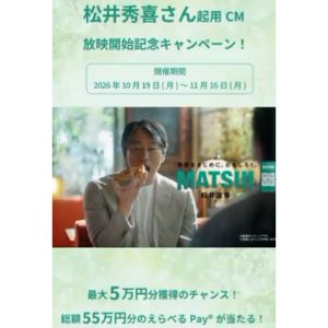 えらべるPay5万円分など総額55万円分