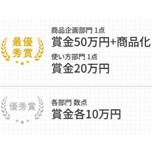 賞金50万円+あなたのアイデアを商品化 他