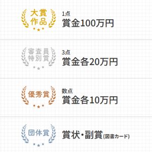 賞金100万円 他