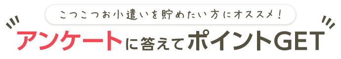 こつこつお小遣いを貯めたい方にオススメ！アンケートに答えてポイントGET