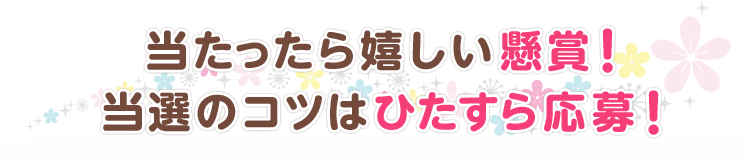当たったら嬉しい懸賞!当選のコツはひたすら応募!