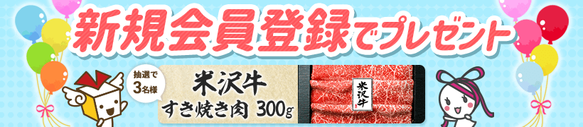 新規会員登録でプレゼント