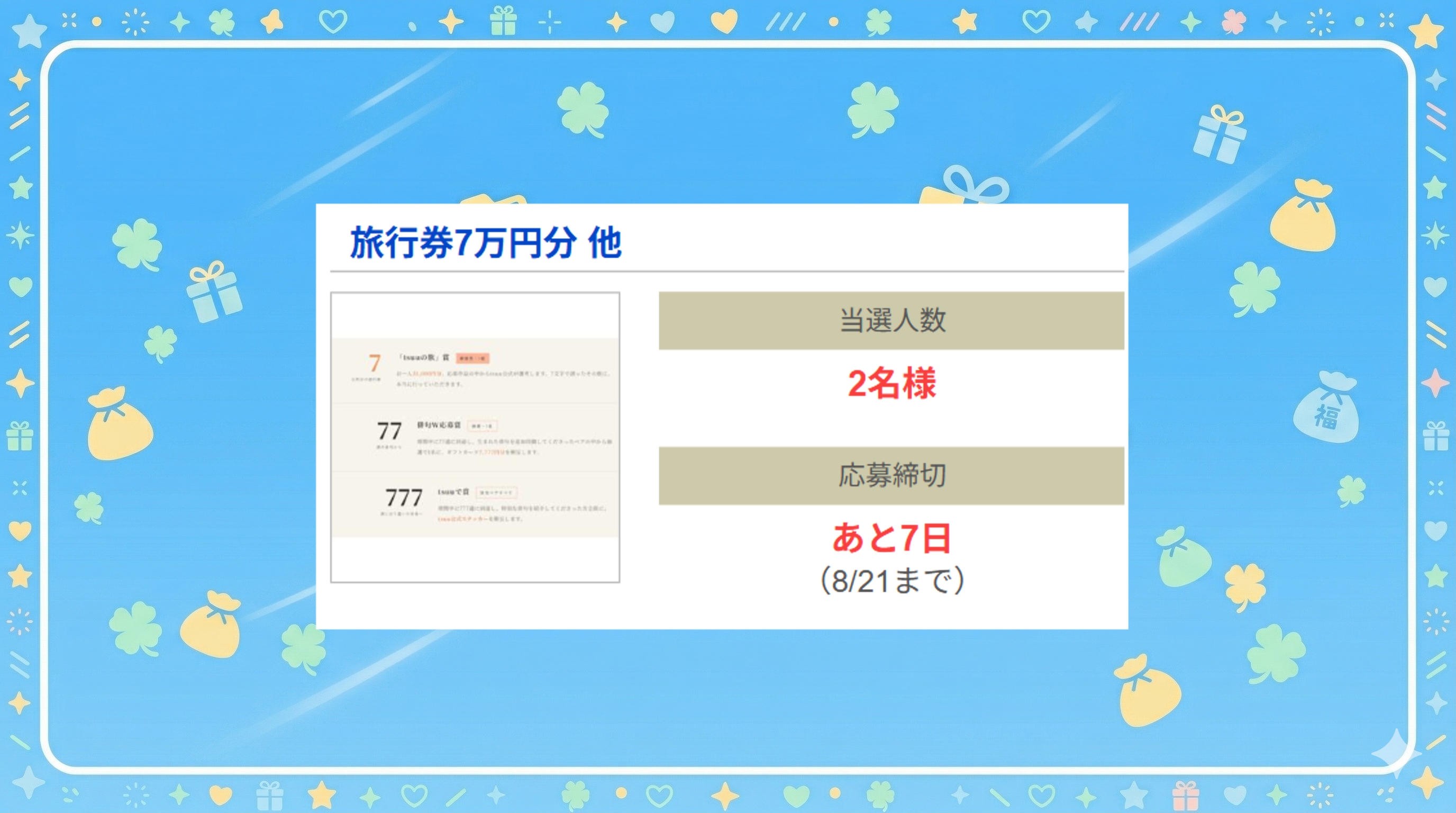 旅行券7万円分 他